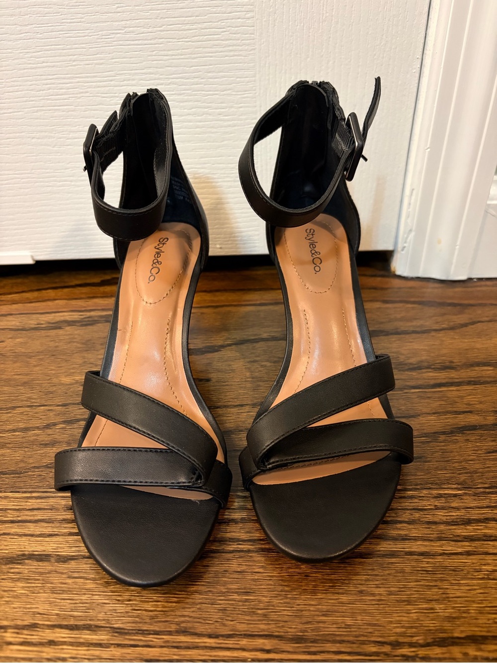 Style & Co. Black Heeled Sandal Size 7.5M